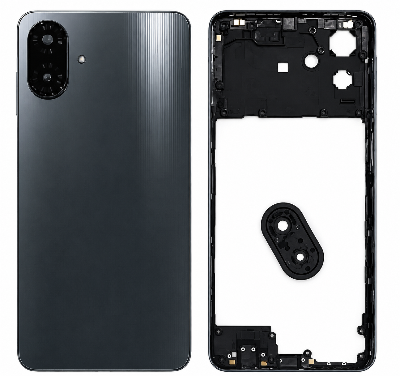 Compatible Replacement for Samsung Galaxy M07 5G Full Body Housing Back Frame Middle Chassis with Side Keys – Black, Green & Grey